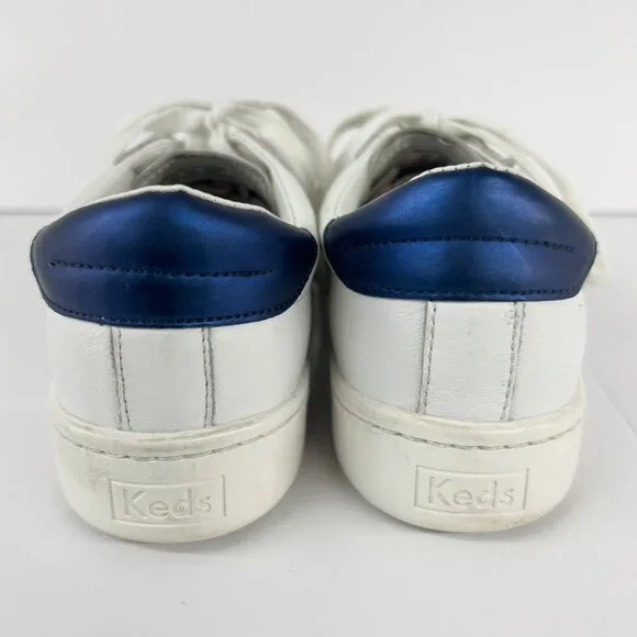 Sz 9 Women- Keds Ace Leather White / Blue, Dream Foam Padding‎ Sneakers - Picture 9 of 15